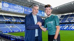 Martn Pelez y Samuel Snchez, en el Carlos Tartiere