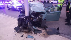 Imagen del estado en el que quedo el veh�culo en Vigo tras el accidente