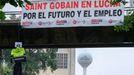 Pancarta de los trabajadores de Saint Gobain