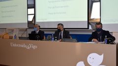 Manuel Reigosa, Ernesto Pedrosa e Ignacio Rodrguez, en el ltimo pleno del consello social de la Universidad de Vigo