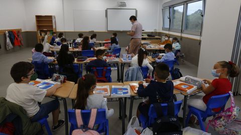 Imagen de archivo de un colegio gallego el primer día de este curso