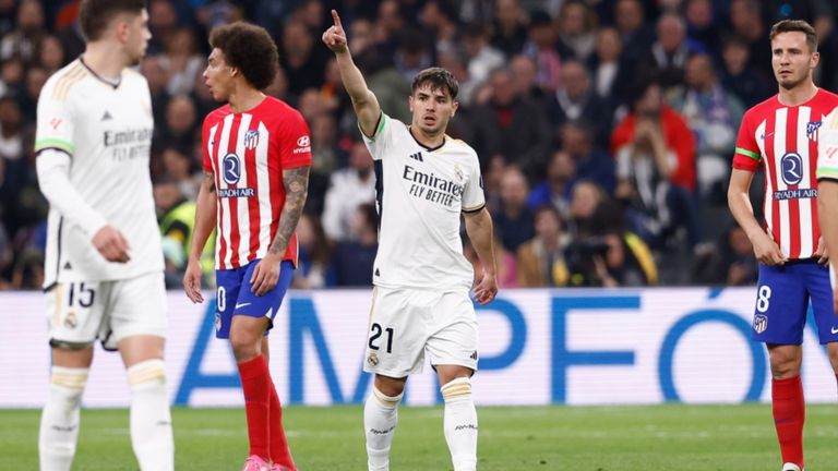 Brahim Díaz con el Real Madrid frente al Atlético