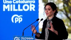 La presidenta de la Comunidad de Madrid, Isabel Daz Ayuso, particip este sbado en un mitin en Barcelona para apoyar al candidato del PP cataln, Alejandro Fernndez