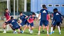 Jugadores del Real Oviedo durante un entrenamiento