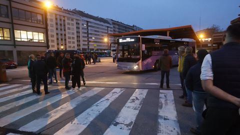 La estación de autobuses de A Coruña, esta mañana
