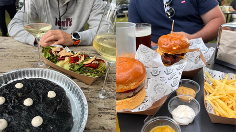 La tortilla de patata negra y las hamburguesas son los platos estrella de este chiringuito