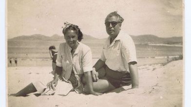 Fernández del Riego coa súa muller, Evelina.