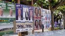 La figura del candidato es la predominante en los carteles electorales.