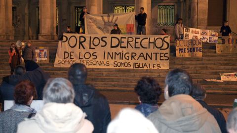 Imagen de archivo de una manifestacin en Ferrol en favor de la inmigracin