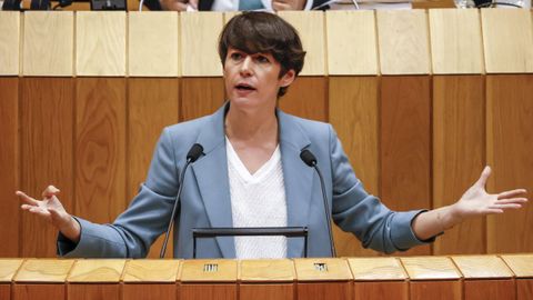 Ana Pontn hace dos semanas en el Parlamento de Galicia