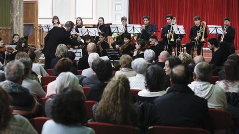 El concierto de la Sociedad Filarmónica en el Círculo das Artes de Lugo.
