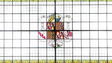 Vidrera nel edificiu hist�ricu