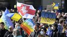 Manifestación en Berna, Suiza, contra la invasión de Ucrania