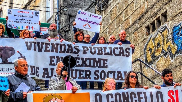 Vecinos de Privada Moderna, en Vigo, se niegan a irse de sus pisos en su arreglo