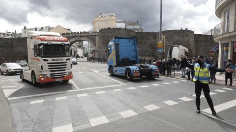 Protesta de los transportistas en Lugo