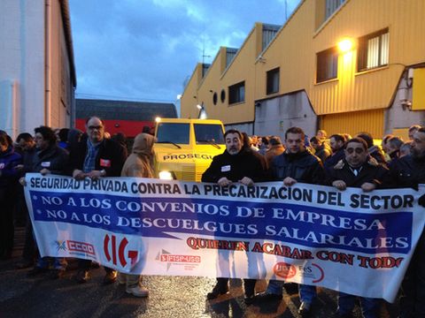 Protesta de los trabajadores de Prosegur en A Corua
