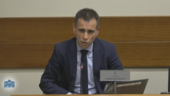 El director general de Estrategia Digital e Inteligencia Artificial, Javier Fern�ndez, durante su comparecencia hoy en la Junta General.