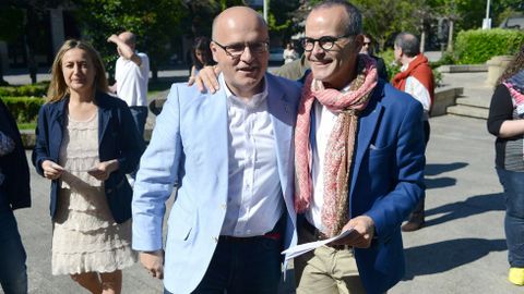 Jos Manuel Baltar con el candidato del PP en Ourense
