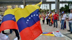 Protesta de opositores venezolanos en Estados Unidos