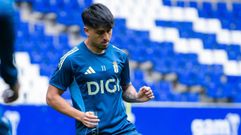 Santiago Colombatto, entrenando en el Carlos Tartiere