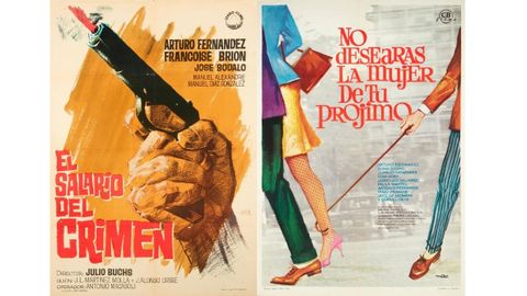 Carteles de «El salario del crimen» (1964) y «No desearás la mujer de tu prójimo» (1968)