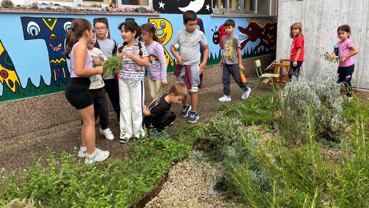 <span lang= gl >Obradoiro de plantas arom�ticos no colexio Frei Lu�s de Granada en Sarria</span>.Presentaci�n de la campa�a y del coche h�brido que se sortea delante de la Diputaci�n de Lugo