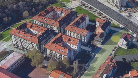 Imagen aérea en la que se puede comprobar qué partes de los edificios quedaron sin construir