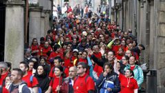 Participantes en una pasada edicin de la Pontevedrada, la marcha solidaria a pie entre Pontevedra y Santiago