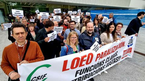 Protesta de los funcionarios de Justicia la semana pasada en Vigo.