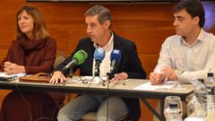 los concejales del Grupo Socialista del Ayuntamiento de Oviedo:Marisa Ponga, Carlos Fernández Llaneza y Javier Balina (De izda a dcha).