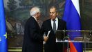 Seguéi Lavrov, durante su reunión con Borrell el 5 de febrero