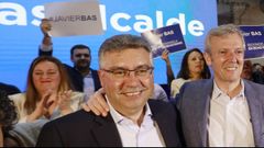 Javier Bas, candidato del PP en Redondela, con Alfonso Rueda en un acto previo a la campaa electoral