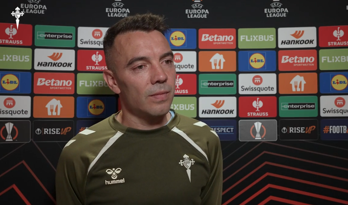 El capit�l del Celta, Iago Aspas, tras el partido ante el Friburgo.