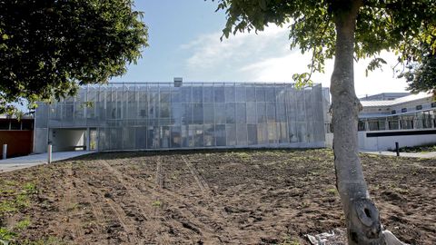 Aspecto exterior de la nueva sede del GDR Pontevedra-Morrazo, en Os Campos
