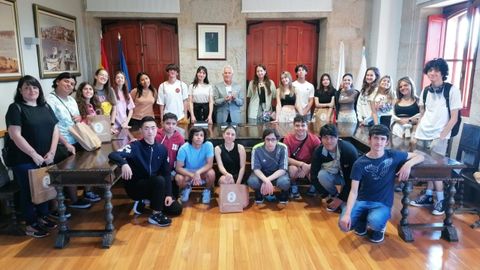 Un grupo de argentinos, durante una reciente visita a Galicia.