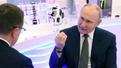 El presidente de Rusia, Vladimir Putin, en una entrevista en Mosc con el periodista Pavel Zarubin.