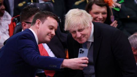 Boris Johnson, during the coronation ceremony of Carlos III