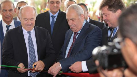 Inauguración del Hilton Tanger City Center en Marruecos. Junto a Manuel Jove está Rudi Jagersbacher, presidente de Hilton para el Medio Este, África y Turquía