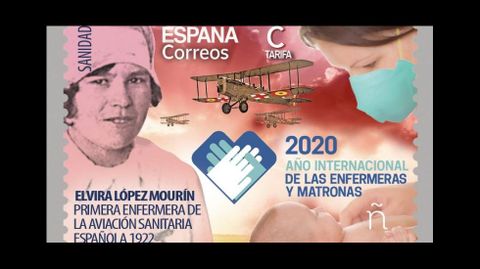 Correos eligió a Elvira López Mourín como protagonista de su sello postal conmemorativo del año internacional de las enfermeras y matronas, que se celebró en el 2020. El sello incluía un retrato de la enfermera de Láncara bajo el que se puede leer su nombre y la frase «primera enfermera de la aviación sanitaria española»