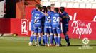 Los jugadores del Oviedo celebran el tanto de Arribas en Albacete