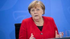 Merkel, durante la videoconferencia con los dirigentes de los 16 estados federales de Alemania