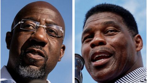 Los candidatos Raphael Warnock y Herschel Walker