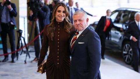 El rey Abdullah II de Jordania, y su mujer, la reina Rania Al Abdullah