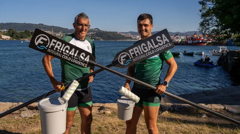 José Luis y Álex Patiño: técnico y remero de Samertolameu, jefe y empleado… y padre e hijo