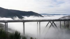 El viaducto de Teixeiras, una de las obras emblemticas del tramo Pedralba-Ourense, el ms complejo de todo el recorrido entre Galicia y Madrid