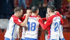 Celebraci�n gol del Sporting