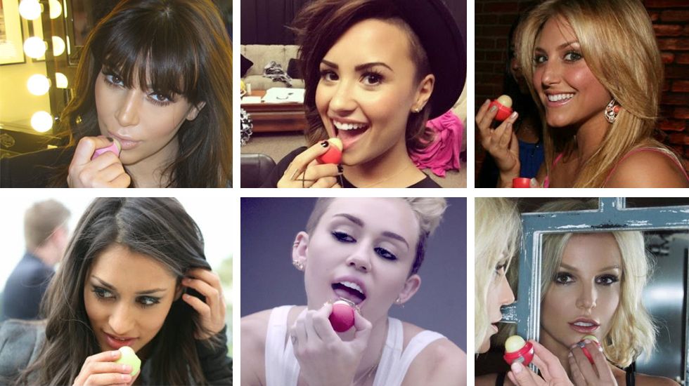 Muchas famosas se han unido a la promocin del blsamo de EOS. Miley Cyrus lo incluy en su videoclip
