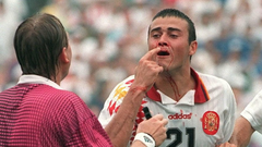 Luis Enrique, ensangrentado, tras recibir el codazo de Tassotti en�Estados Unidos 94