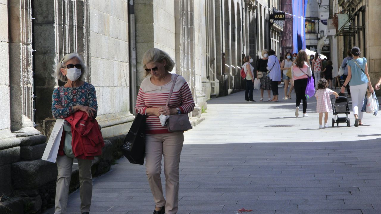 Ambiente en el centro de la ciudad de Lugo, que alcanz este martes los 218 casos de coronavirus
