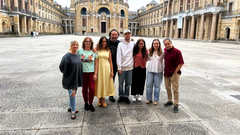 Integrantes de la nueva Junta Directiva de EscenAsturias. De izquierda a derecha: Ar�ntzazu V. Fern�ndez, Rosa Ana Mu�oz, Paula del Estal, Roberto Carlos Su�rez, Lucas Garc�a, Carolina Bello, Marta Allende y Carlos D�vila.